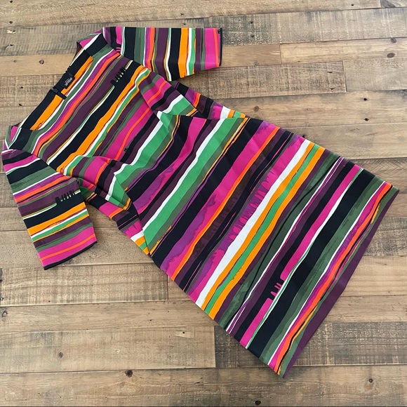 Kate Spade Saturday Slash Pocket Multicolor Striped Shift Dress - Picture 2 of 7